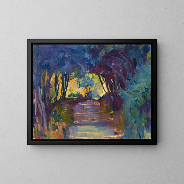 Forest Path Painting - Giovanni Giacometti — framed artwork on a wall