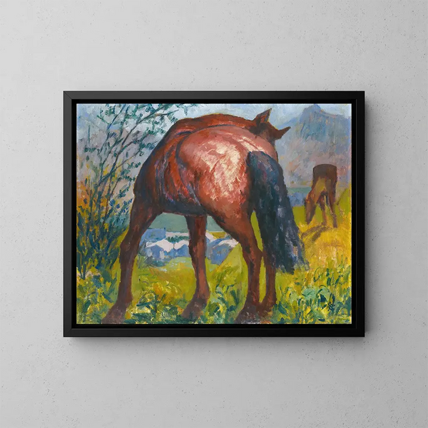Horse red - Giovanni Giacometti — framed artwork on a wall