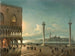 La Piazzetta de San Marco au clair de lune à Venise - Giovanni Grubacs — weergave van het kunstwerk