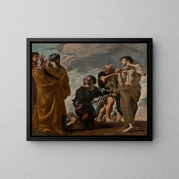 Moïse et les messagers de Canaan - Giovanni Lanfranco — framed artwork on a wall