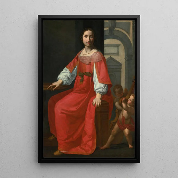 Sainte Cécile avec deux anges - Giovanni Martinelli — ingelijst kunstwerk aan de muur