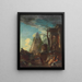 van een classicistisch fantasieschilderij met de piramide van Cestius op de achtergrond - Giovanni Paolo Panini — ingelijst kunstwerk aan de muur