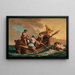 Maritiemen die een jonge jongen drijvend op zee redden in een mand - Giovanni Paolo Panini — ingelijst kunstwerk aan de muur