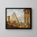 van Ruïnes met een vrouw die predikt - Giovanni Paolo Panini — ingelijst kunstwerk aan de muur