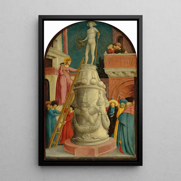 Sainte Apollonie détruisant une idool paganen - Giovanni d'Alemagna — ingelijst kunstwerk aan de muur