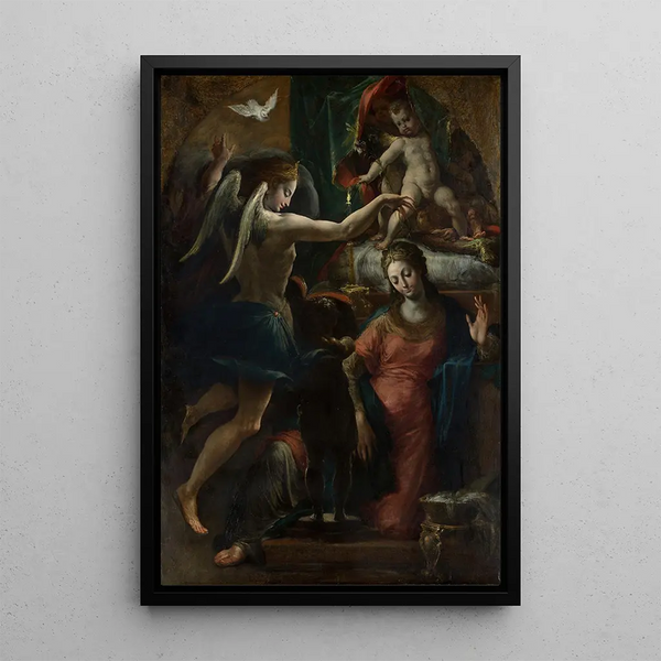 L'Annonciation - Girolamo Mazzola Bedoli — ingelijst kunstwerk aan de muur