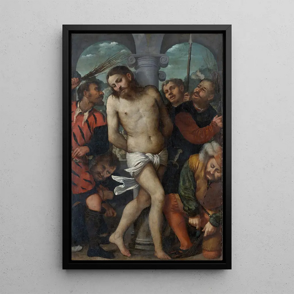 La Flagellation - Girolamo Romanino — ingelijst kunstwerk aan de muur