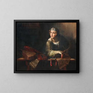 Girolamo Scaglia - Allegorical Figure with musical instruments and sheets of music.webp
