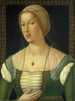 Portret van een jonge vrouw - Girolamo di Benvenuto — weergave van het kunstwerk