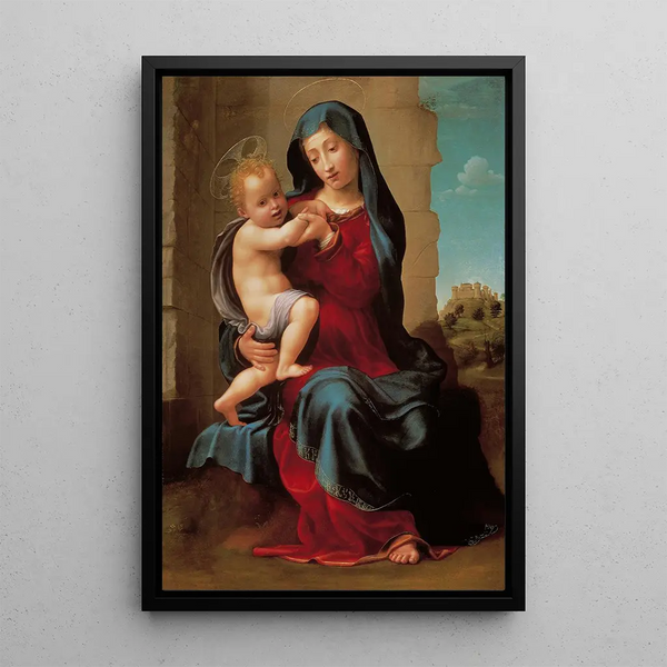 Virgin and Child - Giuliano Bugiardini — framed artwork on a wall