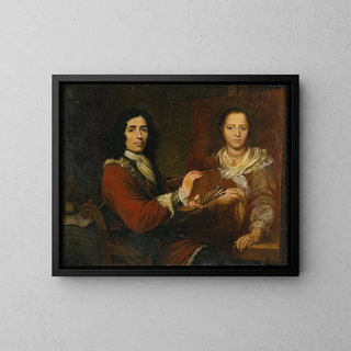 Giulio Quaglio I - Self Portrait Of The Artist Painting His Wife.webp