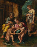 La Sainte Famille - Giulio Romano — weergave van het kunstwerk