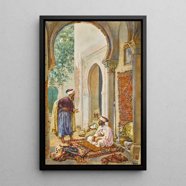 The Merchant - Giulio Rosati — framed artwork on a wall