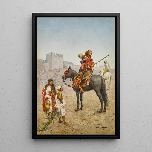 The Water Sellers - Giulio Rosati — framed artwork on a wall