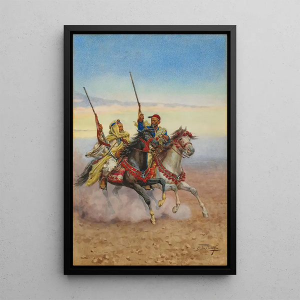 Twee ruiters - Giulio Rosati — ingelijst kunstwerk aan de muur