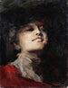 Portret van een vrouw - Giuseppe Amisani — weergave van het kunstwerk