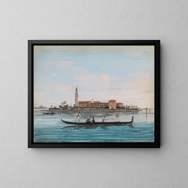 View of Venice from San Lazzaro degli Armeni - Giuseppe Bernardino Bison — framed artwork on a wall