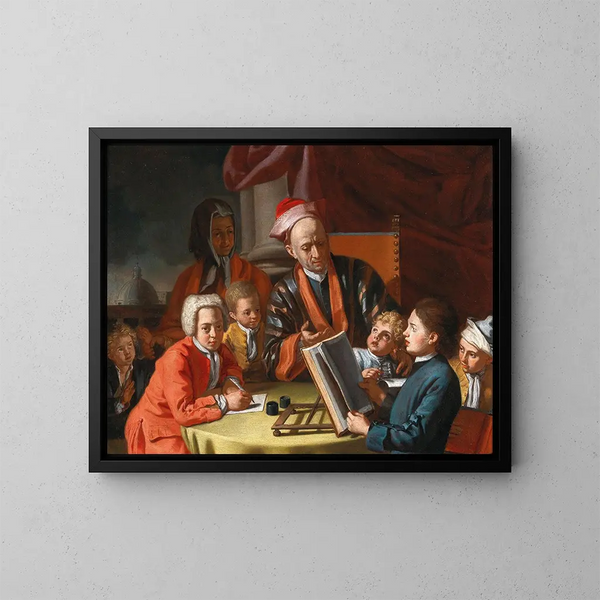 The Lesson - Giuseppe Bonito — framed artwork on a wall