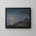 Landschapschilderij aan de kust onder de opkomende maan - Giuseppe Canella — ingelijst kunstwerk aan de muur
