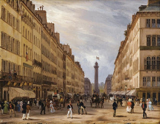 Giuseppe Canella - Paris rue de la Paix la place Vendme  larrireplan.webp