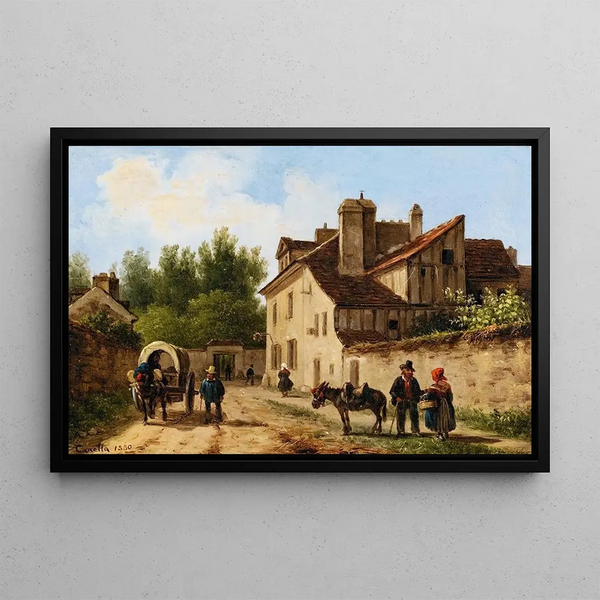 Giuseppe Canella - Village Street In The Suburbs Of Paris.webp