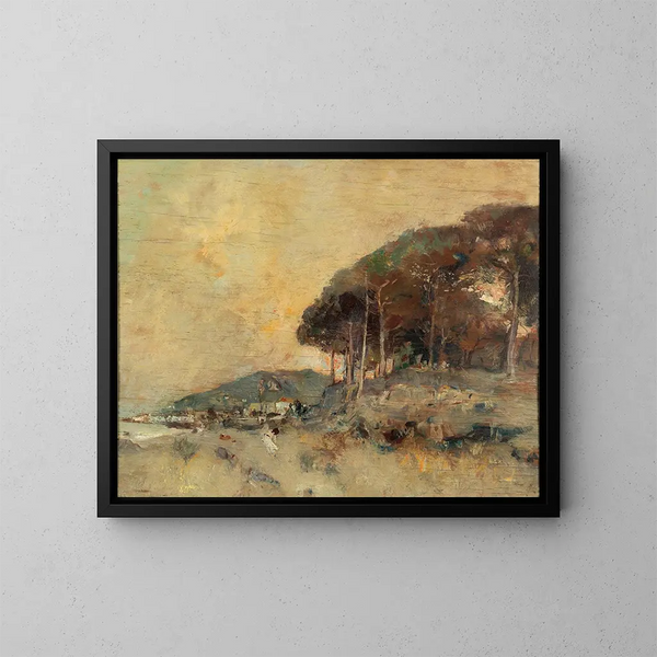 Mediterranean Coast at Dusk - Giuseppe Casciaro — framed artwork on a wall
