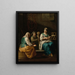 Een allegorie van de winter met een jonge vrouw die weeft in een interieur en een oude vrouw en kinderen die zich warmen bij een brasero - Giuseppe Gambarini — ingelijst kunstwerk aan de muur