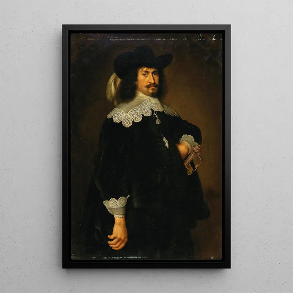 Portret van een edelman - Giuseppe Nuvolone — ingelijst kunstwerk aan de muur