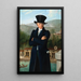 Portrait painting of the maritime agent Paolo Preinitsch Rosegg 1762-1840 in the port of Trieste - Giuseppe Tominz — framed artwork on a wall