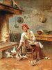 Huisdieren voeden - Giuseppe Zannoni — weergave van het kunstwerk