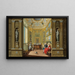 Elegante zittende figuren in de schilderijen- en porseleinkamer van een paleis - Giuseppe Zocchi — ingelijst kunstwerk aan de muur