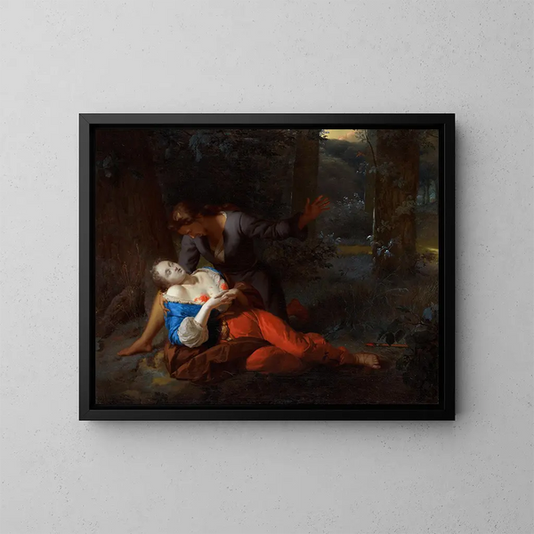 Céphale et Procris - Godfried Schalcken — framed artwork on a wall