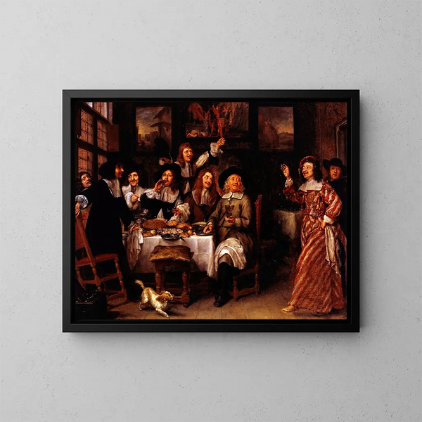 Meal of Artists - Gonzales Coques — framed artwork on a wall