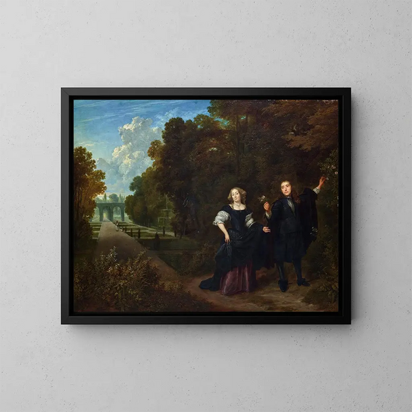 La Promenade - Gonzales Coques — framed artwork on a wall