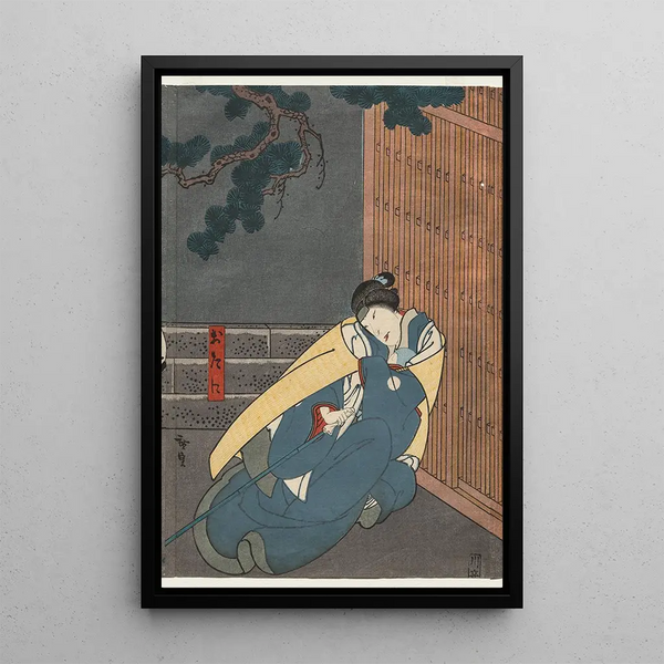 Nakayama Nanshi II en Otani uit de serie Een heldenverhaal bij de Iga-poort - Gosotei Hirosada — ingelijst kunstwerk aan de muur