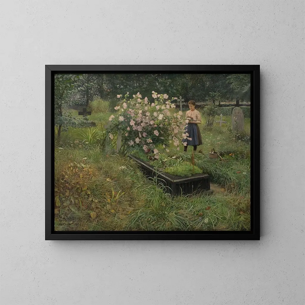 Cemetery Scene - Gottfrid Kallstenius — framed artwork on a wall