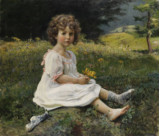 Gottfried Hofer - Mdchen auf einer Blumenwiese.webp