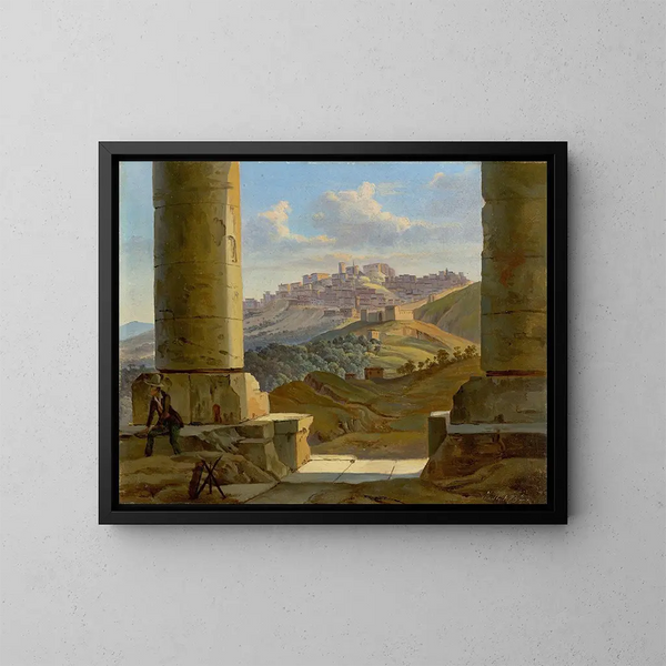 Siciliaans landschap - Gottlob Michael Wentzel — ingelijst kunstwerk aan de muur