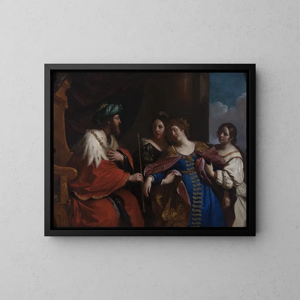 Esther voor koning Ahasuerus - Guercino — ingelijst kunstwerk aan de muur