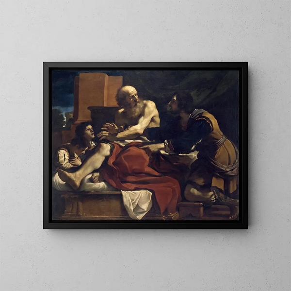 Jacob zegent de zonen van Jozef - Guercino — ingelijst kunstwerk aan de muur
