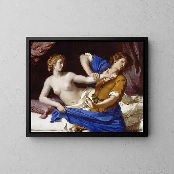 Joseph en Potifars vrouw - Guercino — ingelijst kunstwerk aan de muur