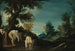 Landschap met vrouwen die baden - Guercino — weergave van het kunstwerk