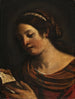 Jonge vrouw lezend - Guercino — weergave van het kunstwerk
