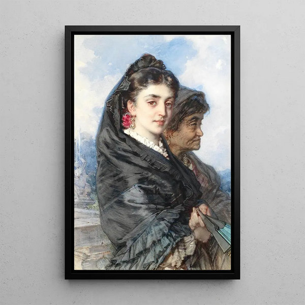 La chaperonne - Guido Bach — ingelijst kunstwerk aan de muur