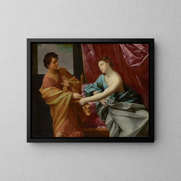 van Joseph en de vrouw van Potifar - Guido Reni — ingelijst kunstwerk aan de muur
