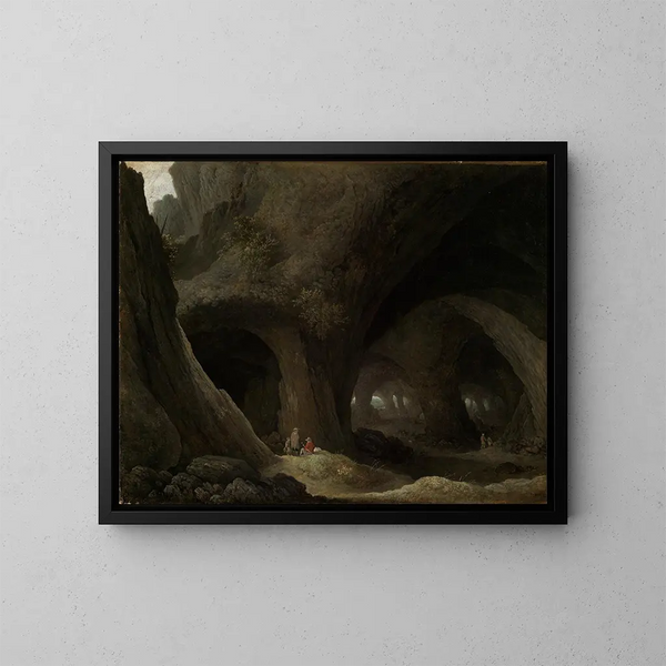Grotte avec des bergers reposant - Guillam Dubois — framed artwork on a wall