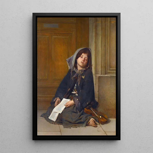 La Mendiante - Guillaume Charles Brun — ingelijst kunstwerk aan de muur