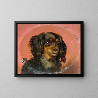 Portret van een puppy - Guillaume Anne van der Brugghen — ingelijst kunstwerk aan de muur