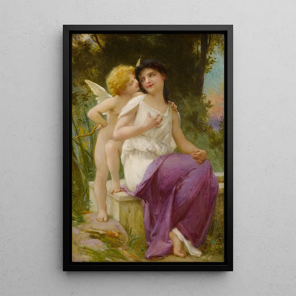 Venus and Love - Guillaume Seignac — framed artwork on a wall