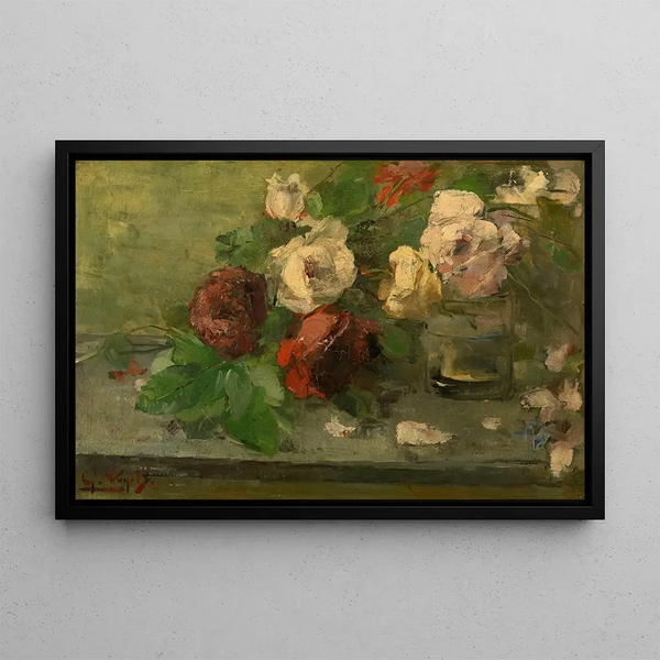 Roses fanées - Guillaume Vogels — framed artwork on a wall